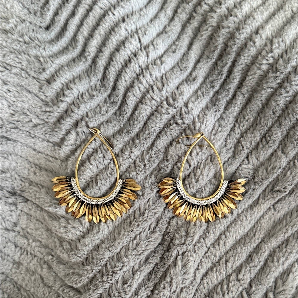 LOFT Gold and Silver Teardrop Earrings